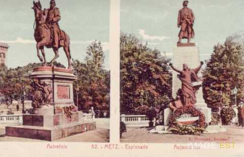 Statue équestre de Guillaume Ier et monument du Poilu (Metz)